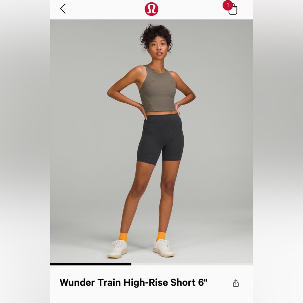 Wunder Train High-Rise Short 6” - Heathered Graphite Grey